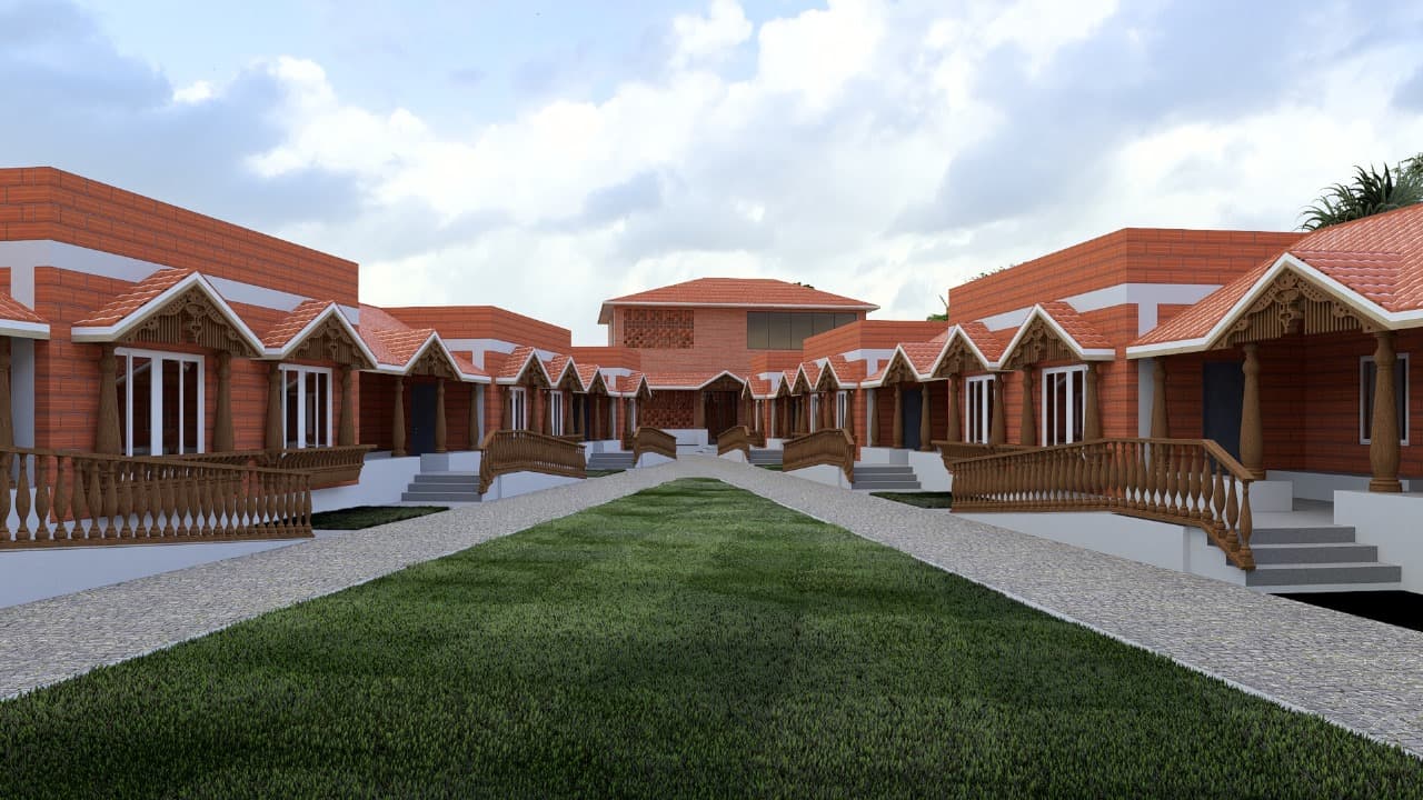 Aerial view of Aran Senior Living campus